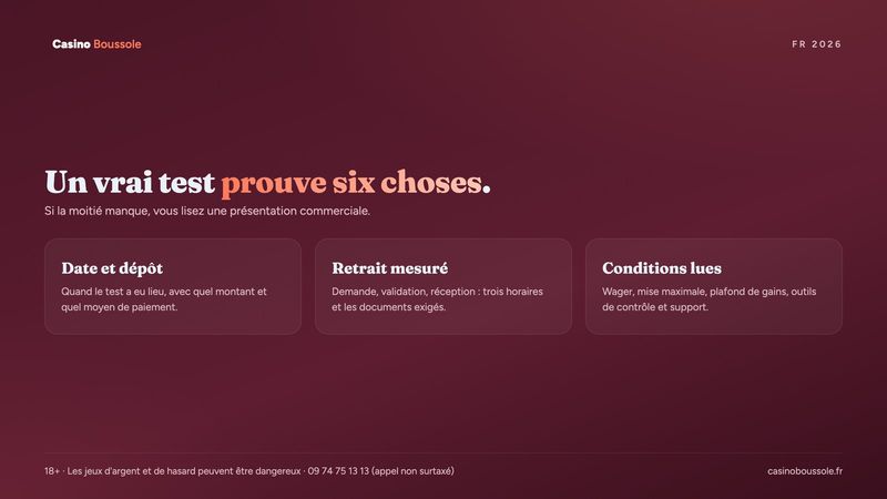 Avis casino en ligne : les six éléments qu'un test sérieux doit prouver